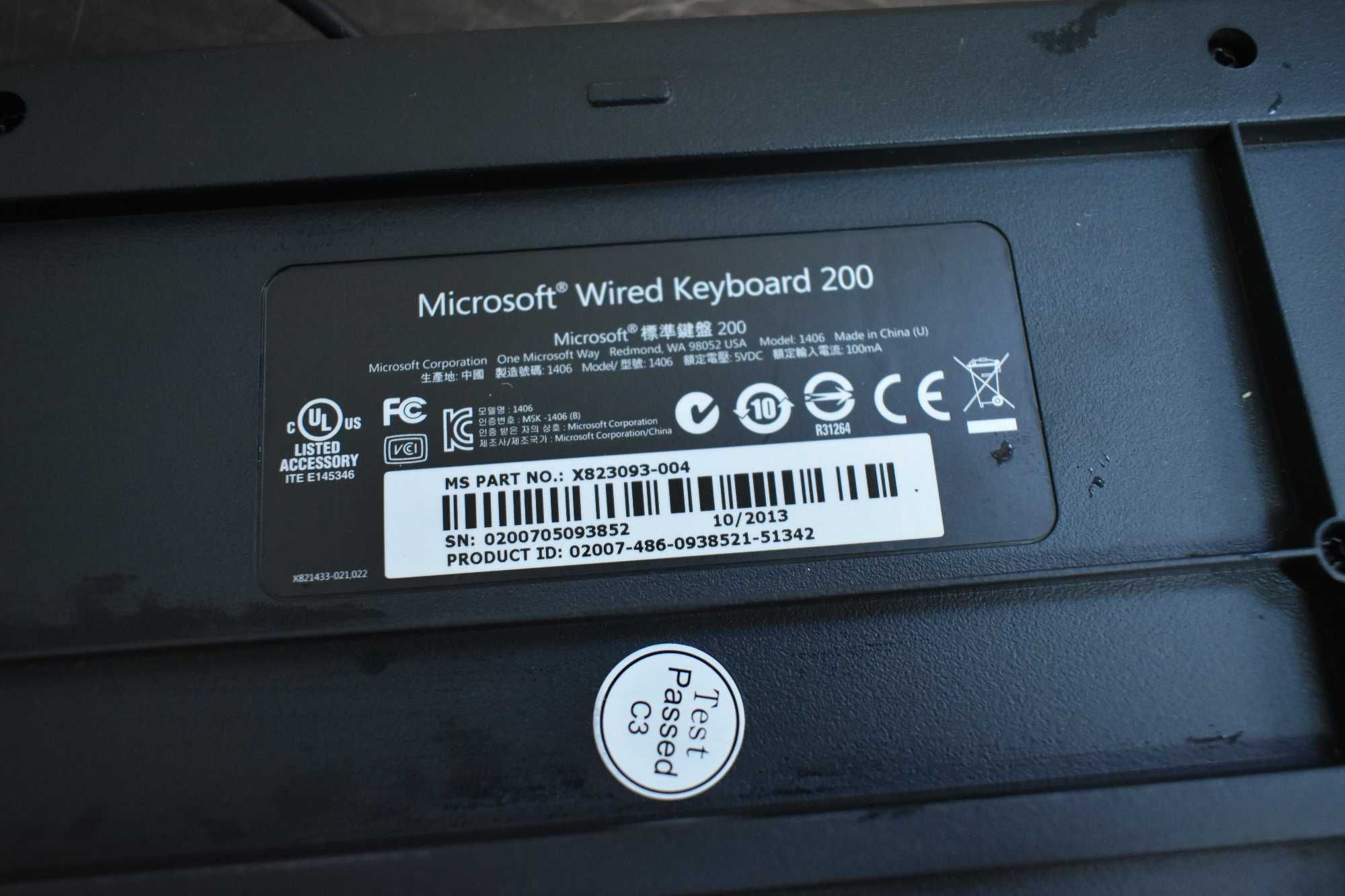 Klawiatura komputerowa, przewodowa Microsoft Wired Keyboard 200