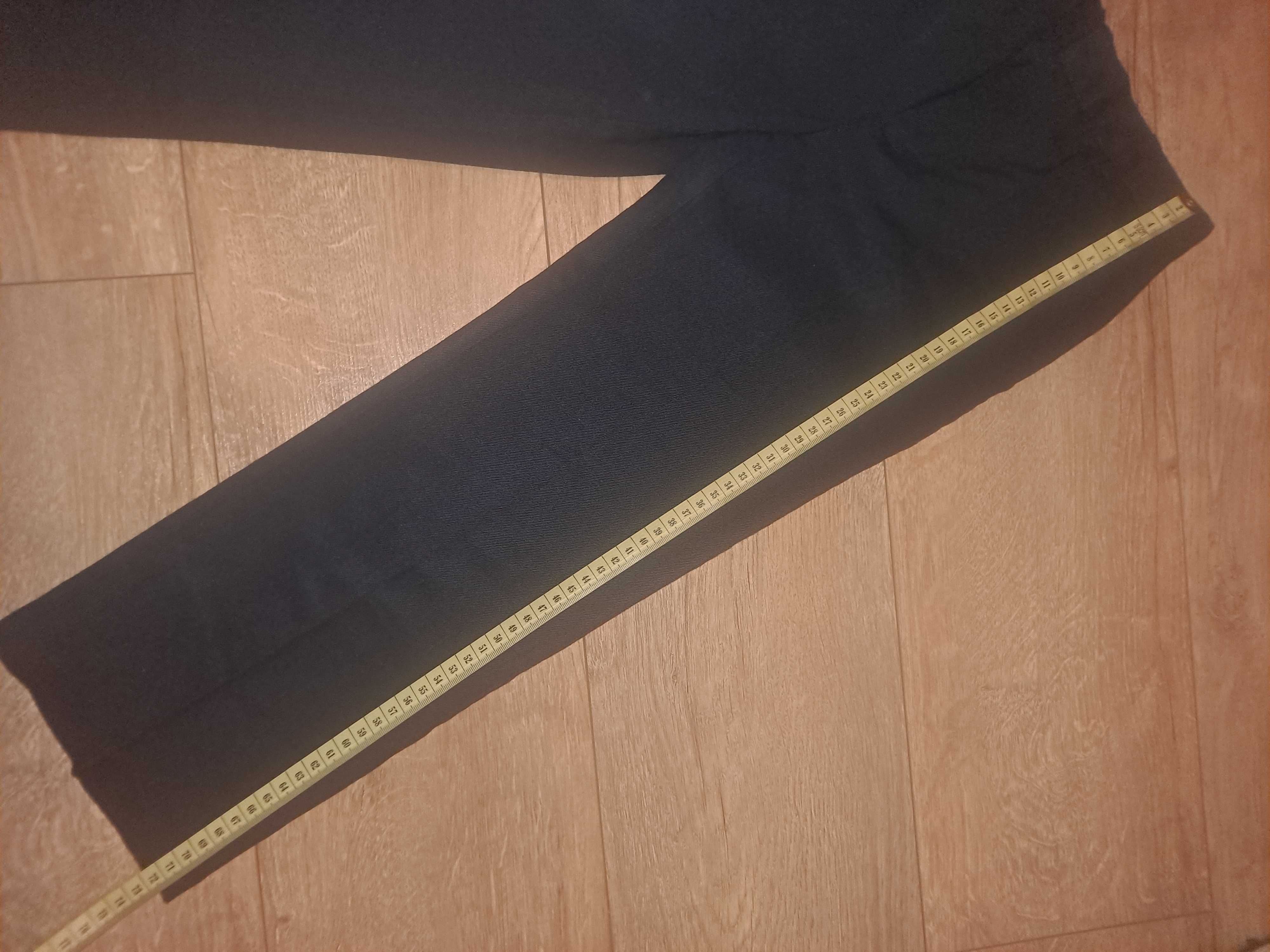 Eleganckie ciemny granat spodnie r. 122-128