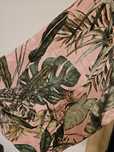 Naree kimono S krótkie roślinny motyw tropical pink stan bdb z paski