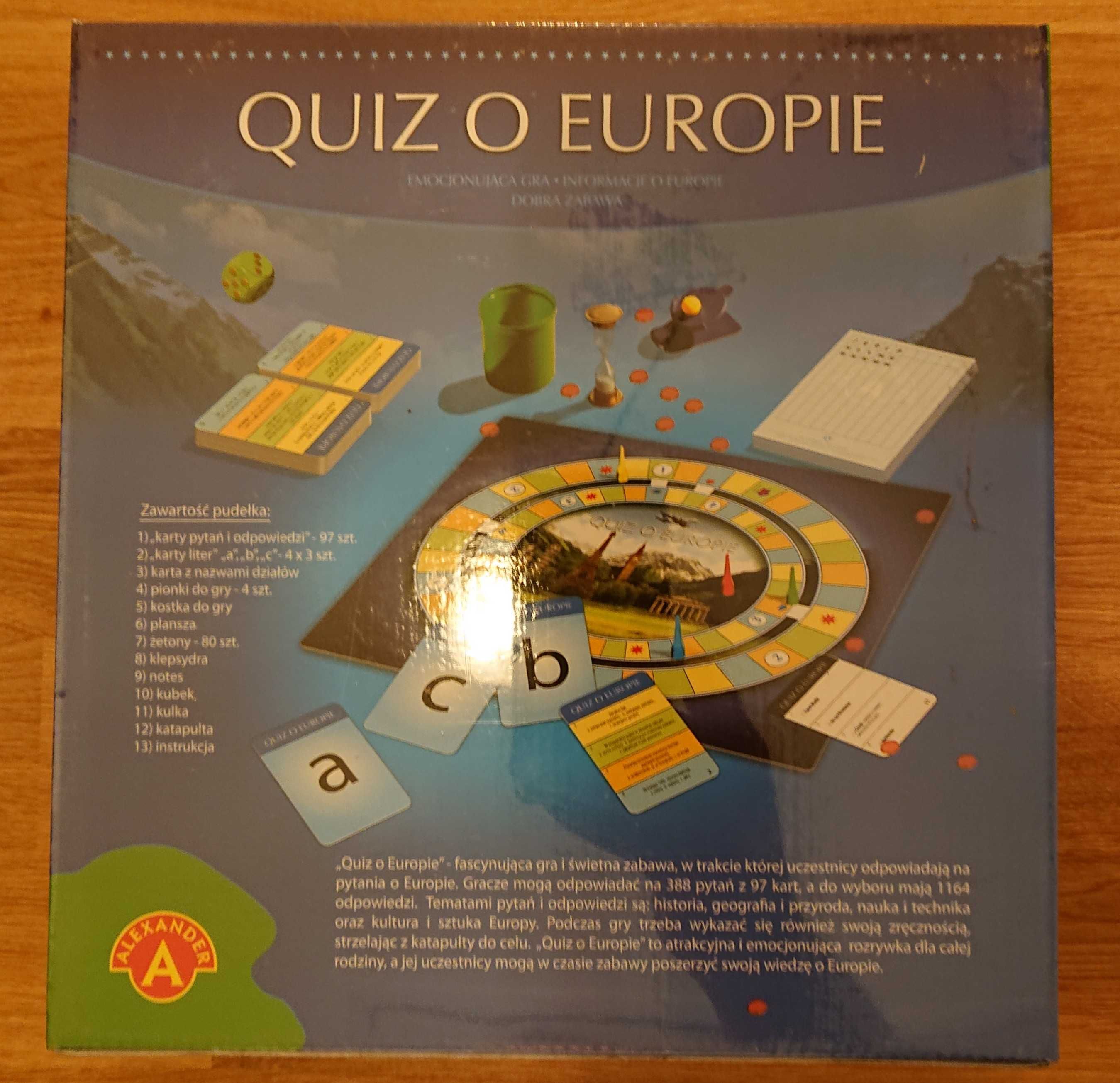 Gra planszowa Quiz o Europie oryginalnie zapakowane.