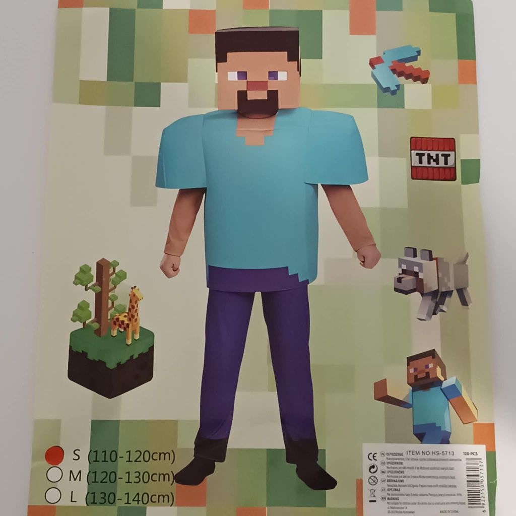 kostium strój Steve Minecraft roz s 110-120