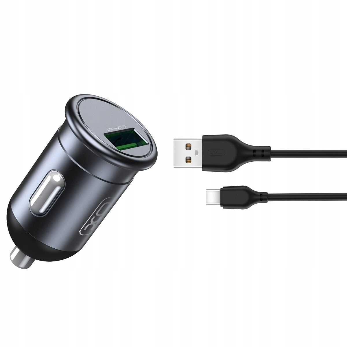 Ładowarka samochodowa USB-C Quick Charge 3.0 18W XO + kabel