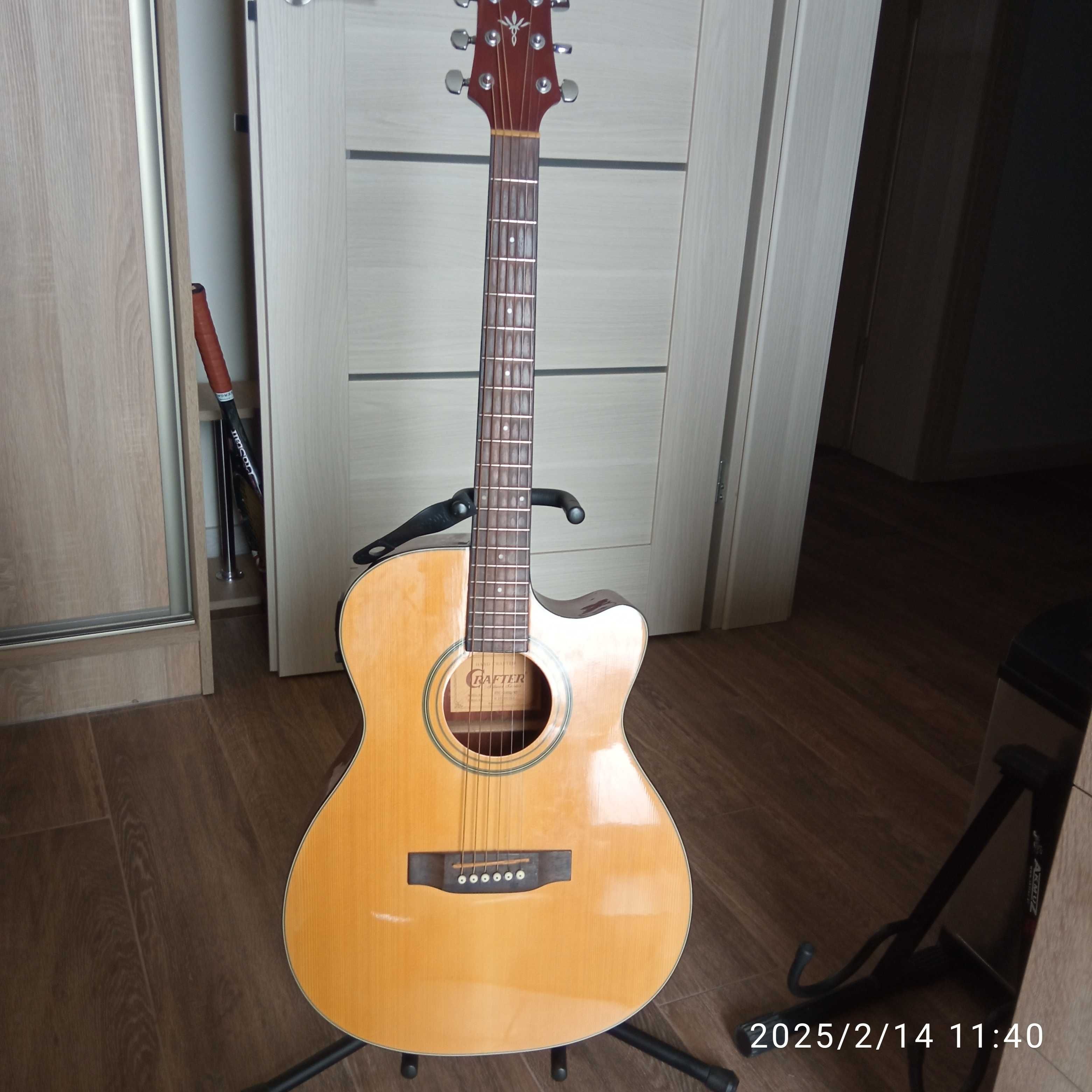 gitara elektroakustyczna Crafter HTC-24EQ/NT+piankowy pokrowiec+stojak