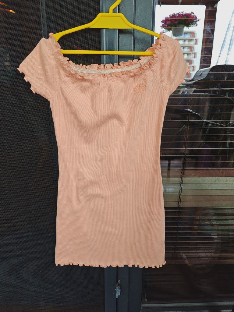 Sukienka prążkowana  pomarańczowa river island rozmiar 128