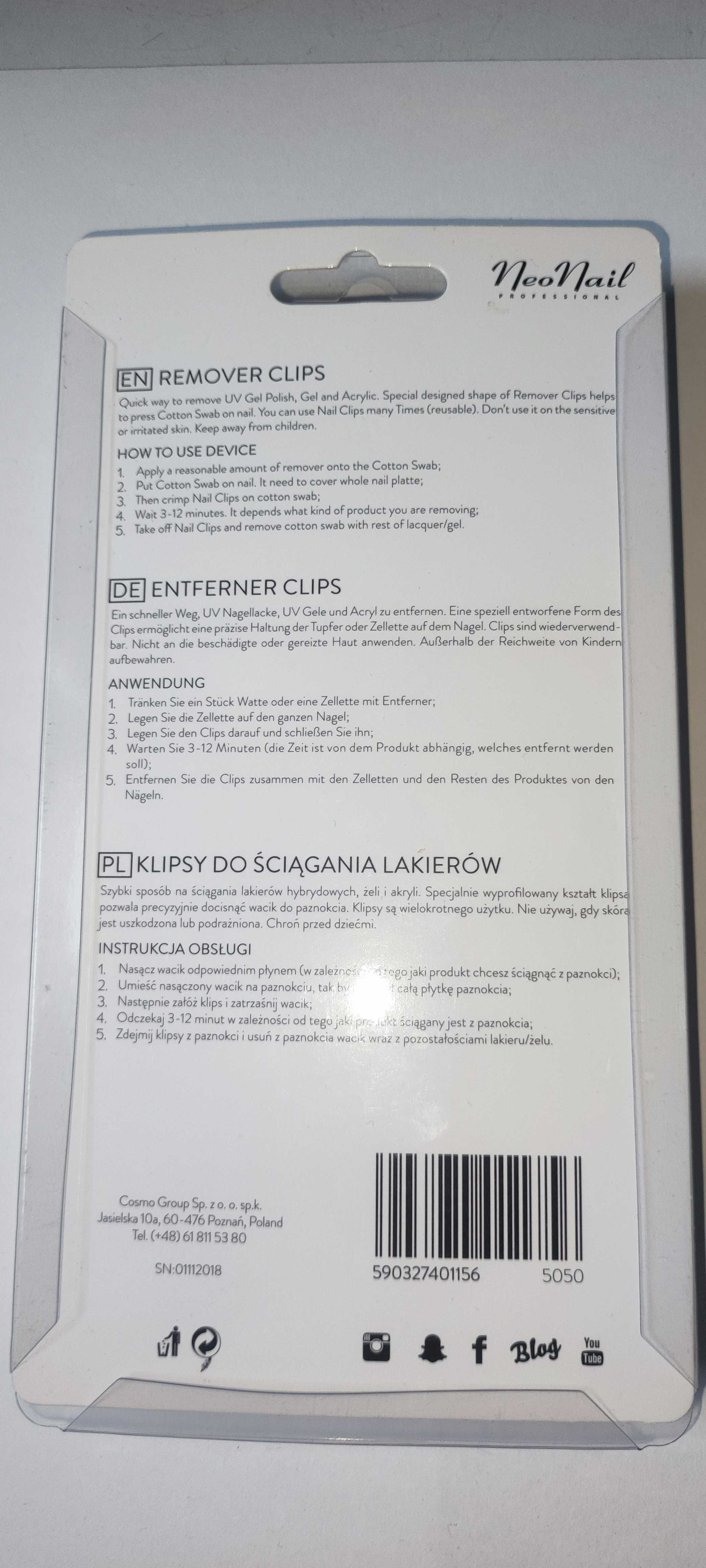 NEONAIL klipsy do ściągania hybrydy