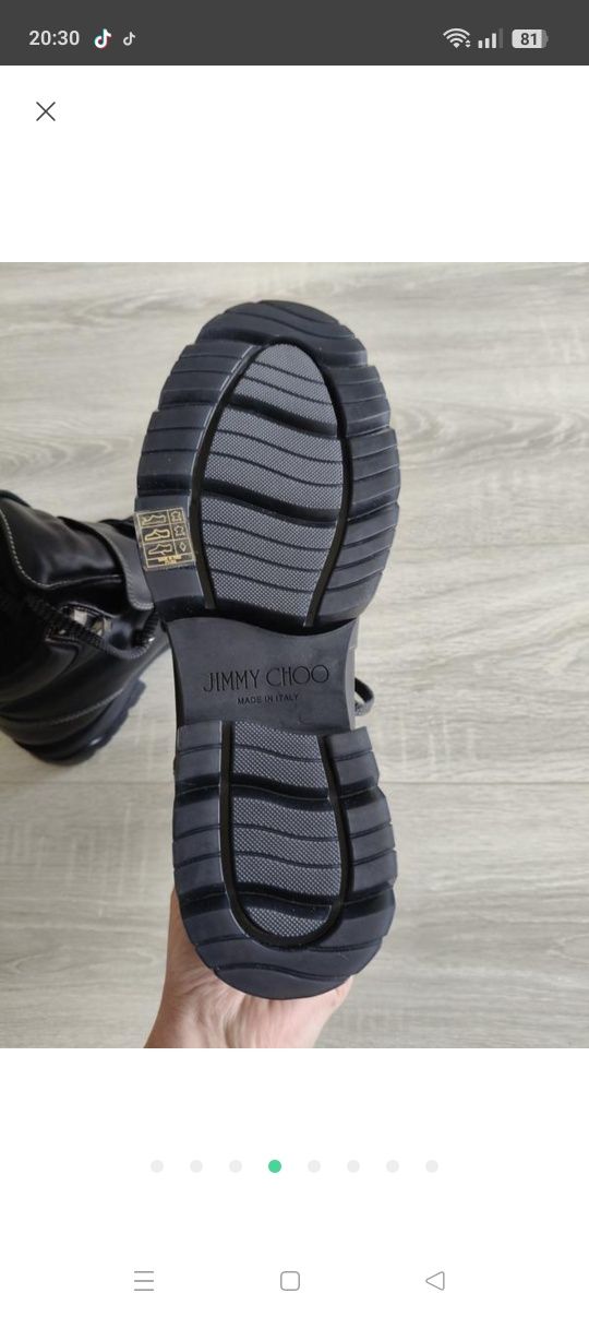 Шкіряні зимові черевики від люксового бренду Jimmy Choo. Розмір 41