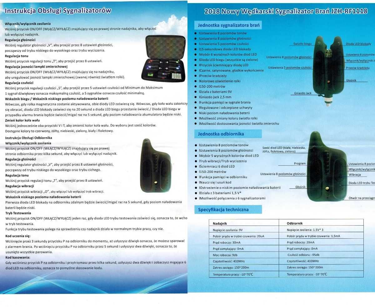 Sygnalizatory bran 4+1 CRYSTAL RF 1118 MULTICOLOR + Antykradzież