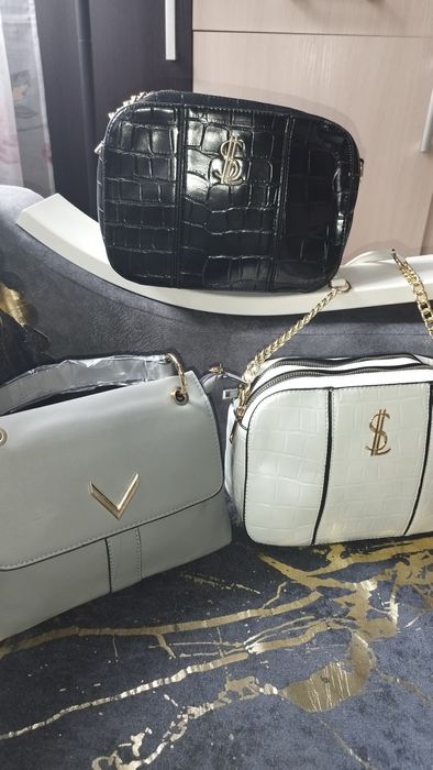 Śliczne Nowe torebki szara biała czarna