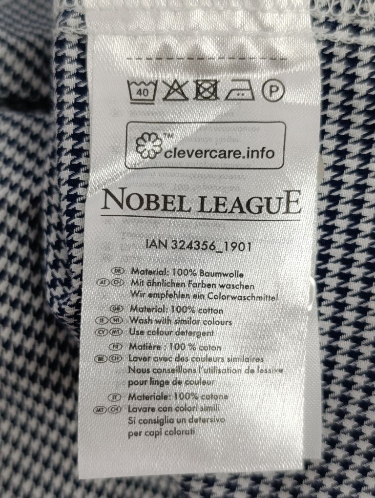 Koszula Nobel League 40 Czarno Biała Kratka