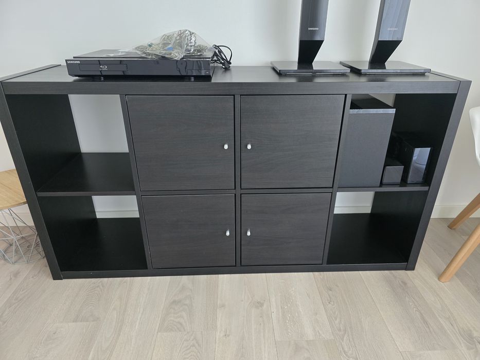 Estante preto castanho 147x77cm