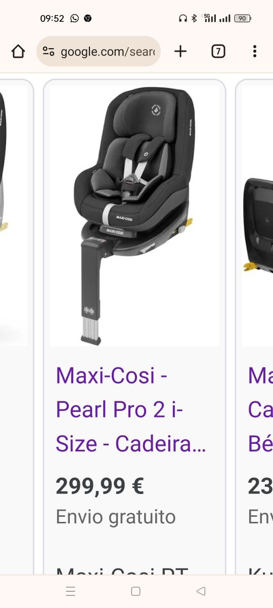 Cadeira auto bebeconfort 2 way Pearl com isofix