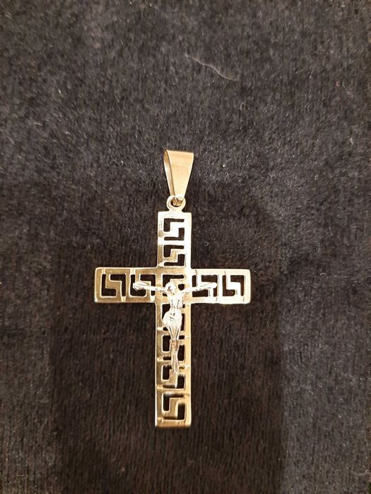 Duży Złoty Krzyżyk Wzór Versace - próba 585!!!