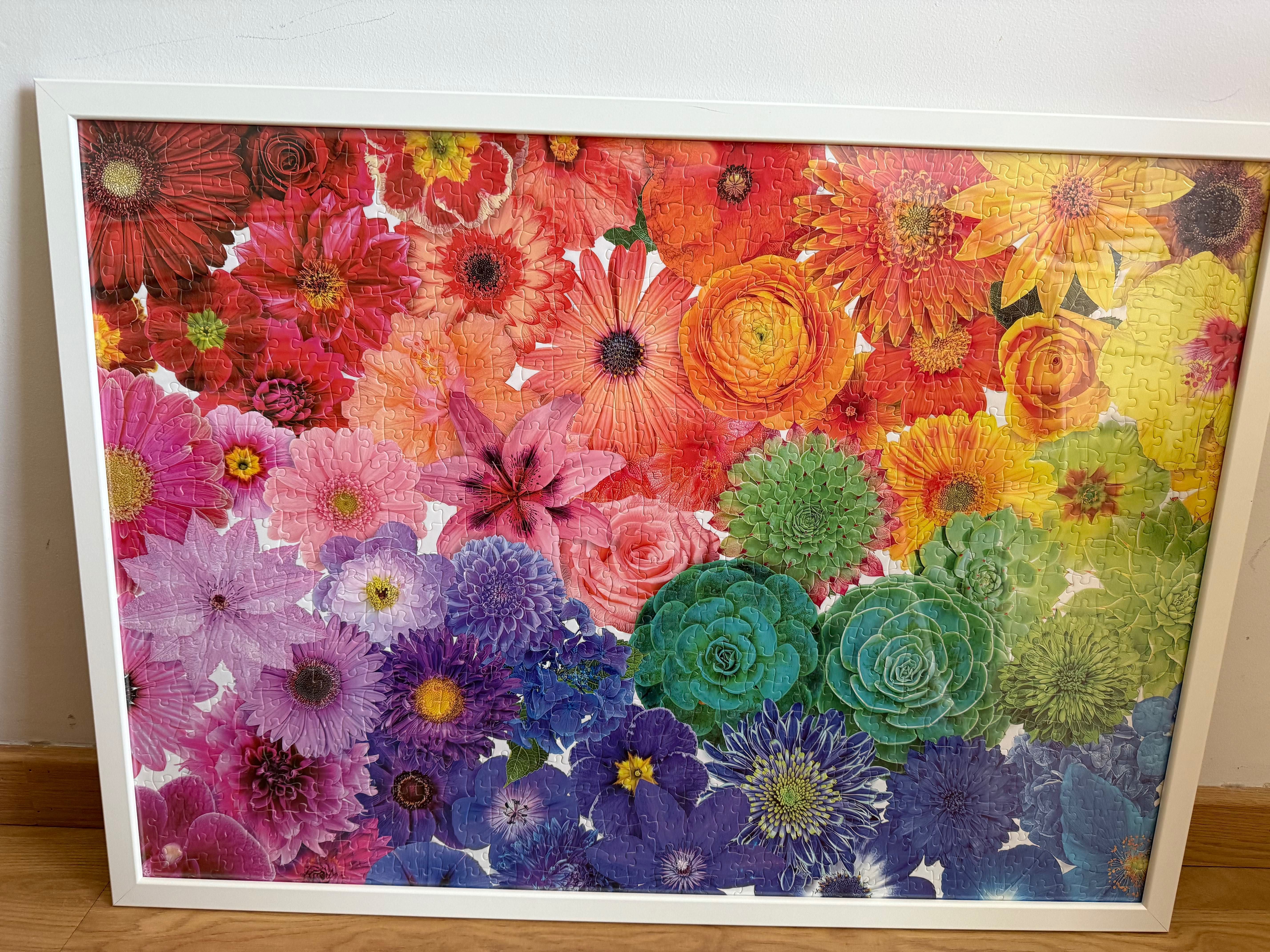 Puzzle 1000 com moldura, flores