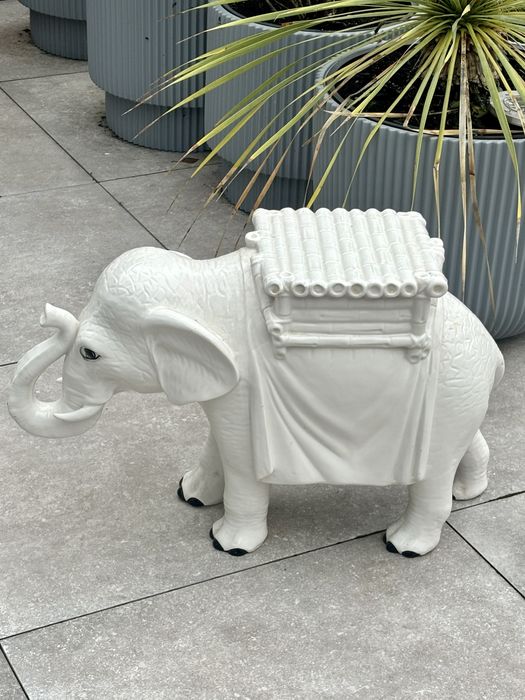 Piedestał ceramiczny Słoń kwietnik Bassano Włochy lata 1960te Unikat