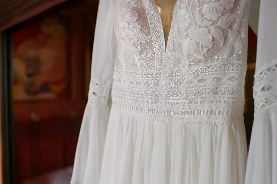 Boho Suknia Ślubna (36?) 164+6cm obcas wesele ślub suknia