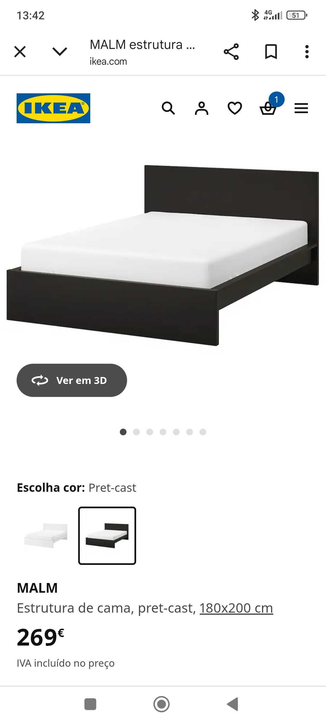 Cama 180x200 com estrado