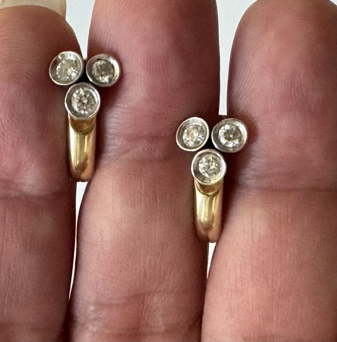 Серьги золотые с бриллиантами 0,52 ct