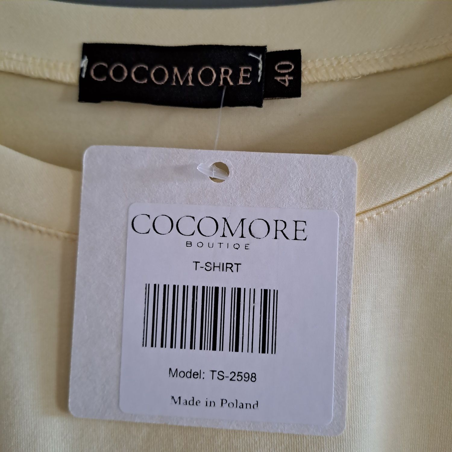 Cocomore pastelowy żółty t-shirt koszulka rozmiar 40 L