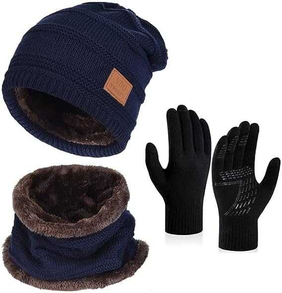 Шапка Шарф Рукавички Зимовий набір для спорту - Чоловіки Жінки.оптом