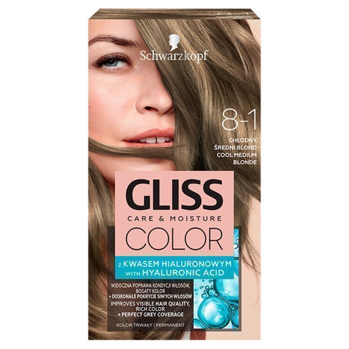 Farba do włosów Gliss Color Care 8-1 Chłodny Średni Brąz