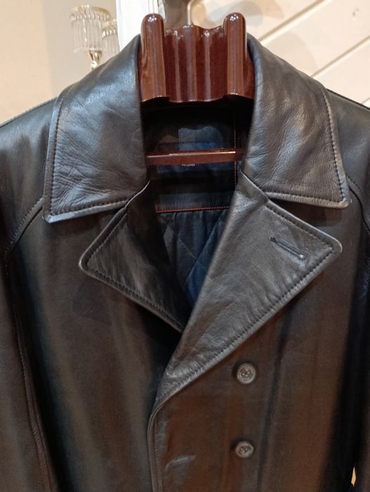 Męska kurtka skórzana czarnaTommy HILIGERi