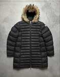 Kurtka Moncler Fur Hooded Puffer Long Jacket Parka Zipper Logo Lux
