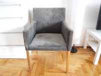 Super Fotel Krzesło Szary Wygodny Materiałowy Kraków