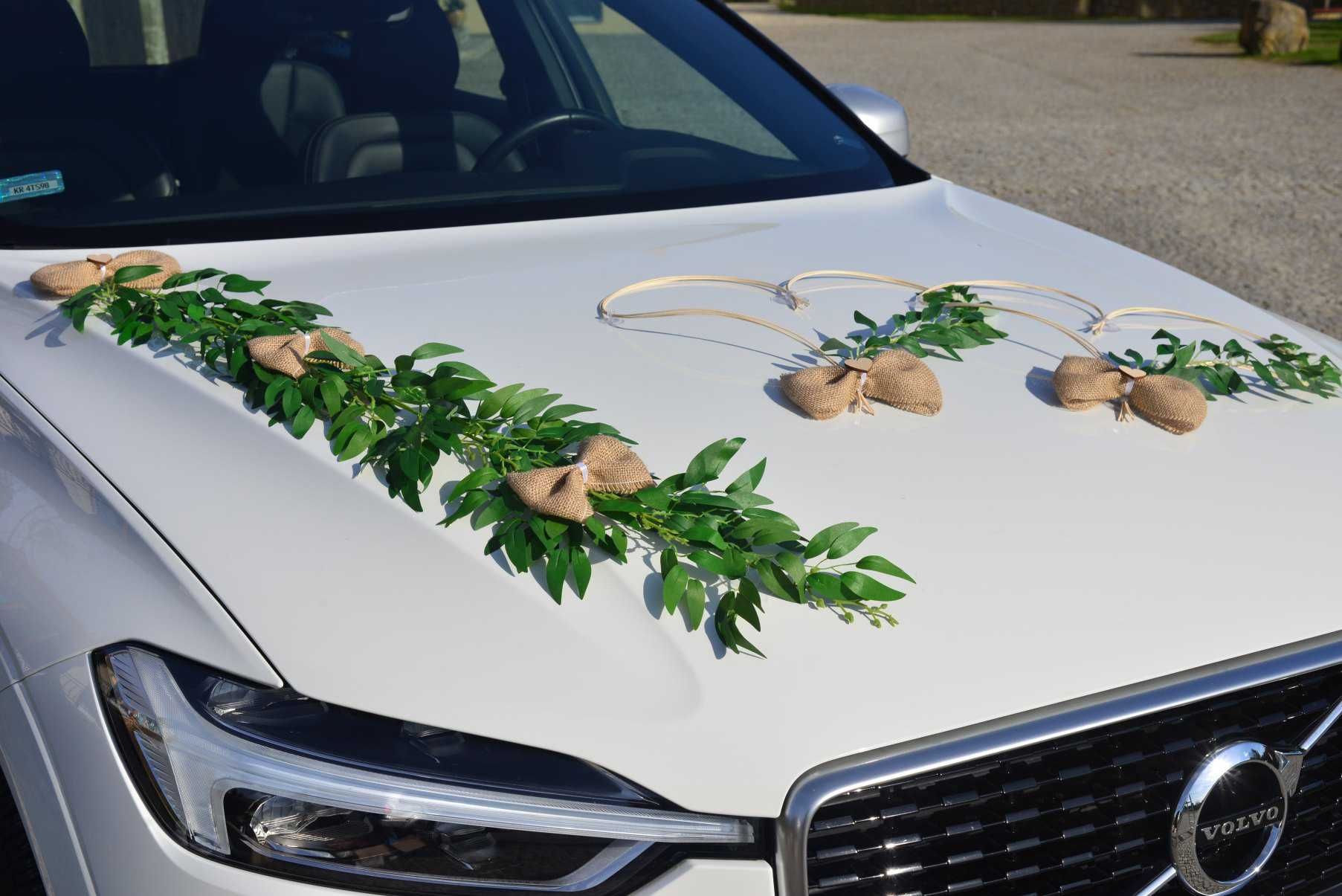 ŚLICZNA dekoracja na auto do ślubu samochód ozdoby stroik 330