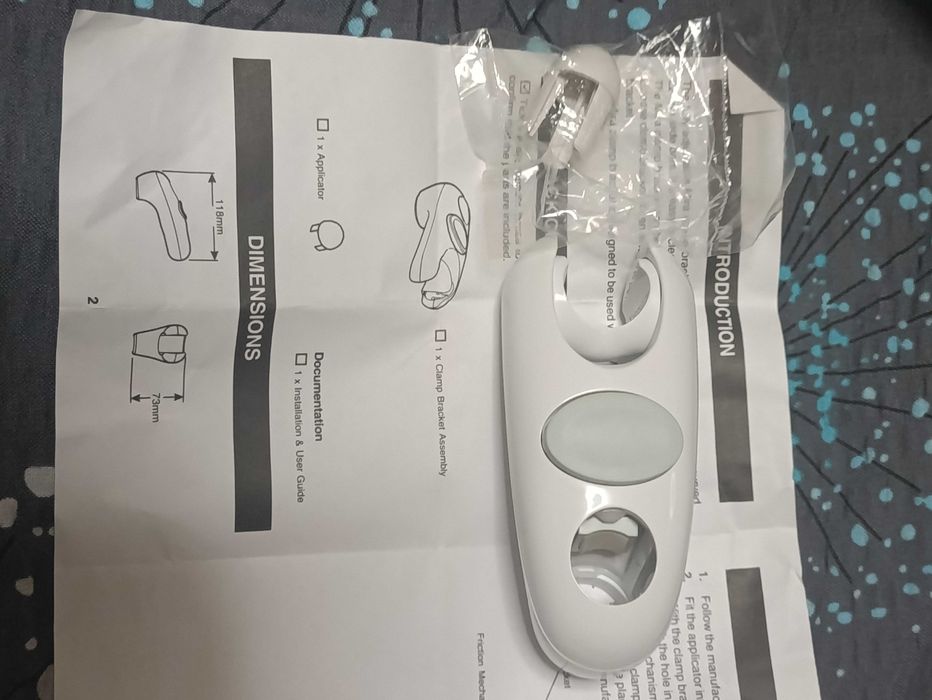 Uchwyt zaciskowy Mira Logic do słuchawki prysznicowej biały w pudełku