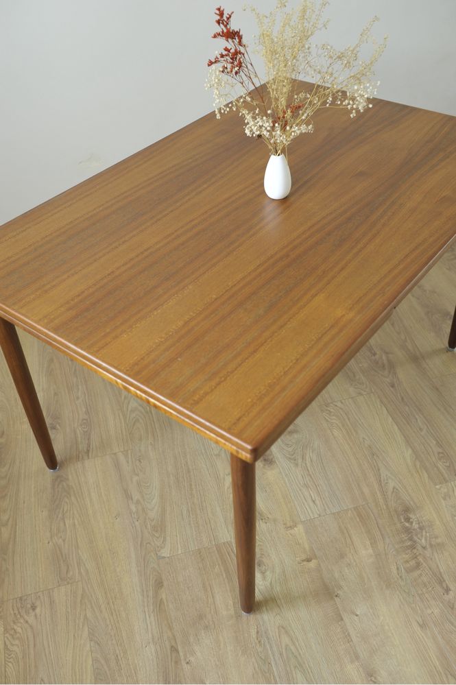 Stół rozkładany duński teak po renowacji vintage retro design