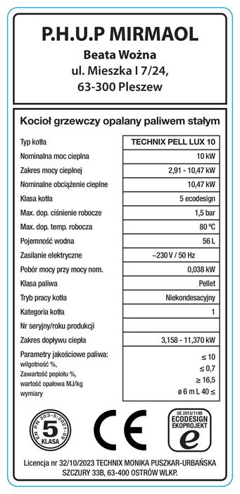 PELLET 5KLASA Kocioł GROSZEK Piec 10KW 100m2 UNI dostawa 0zł!GRATISY!