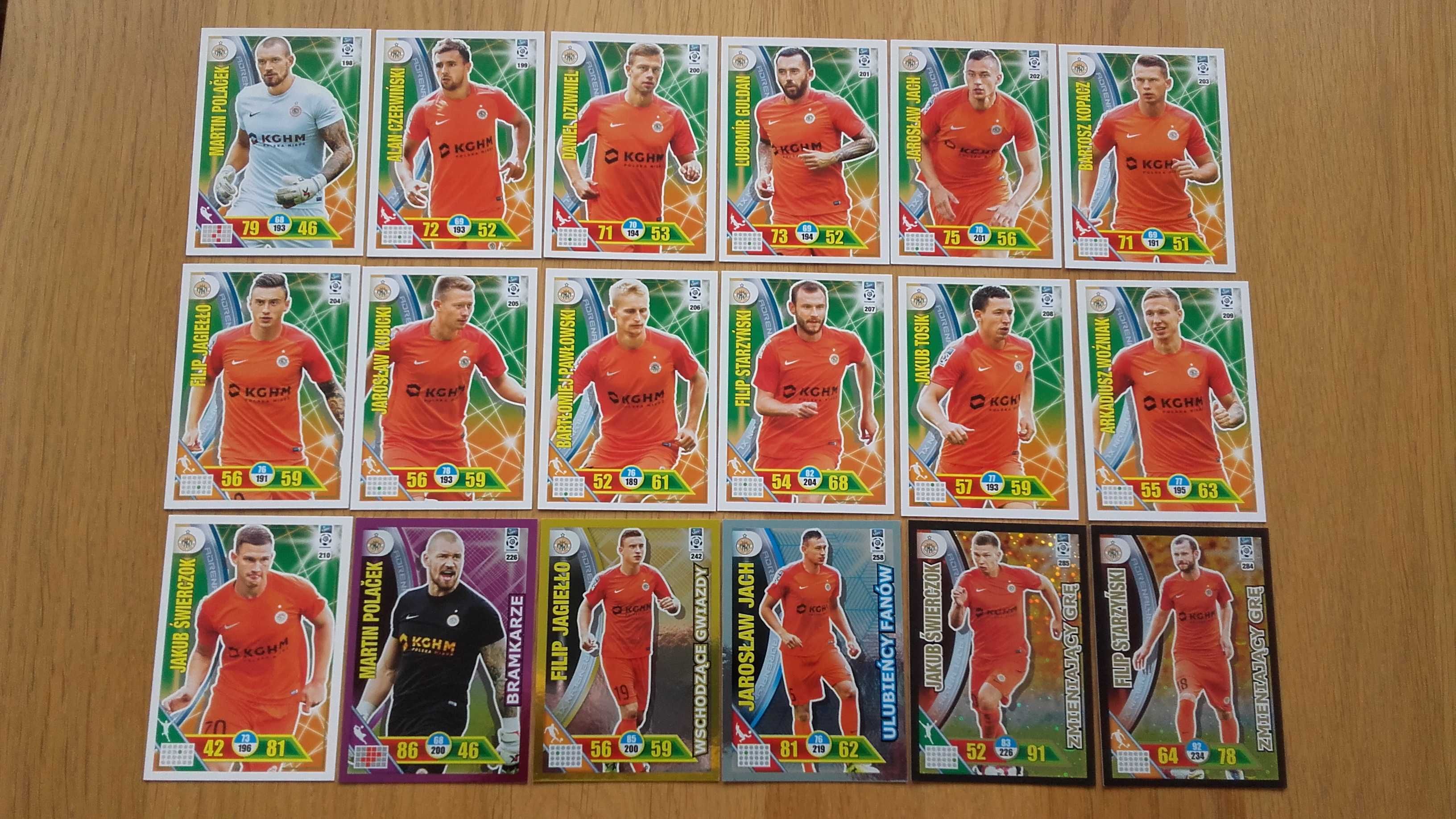 ekstraklasa karty panini 2017 komplet 2018 zagłębie lubin