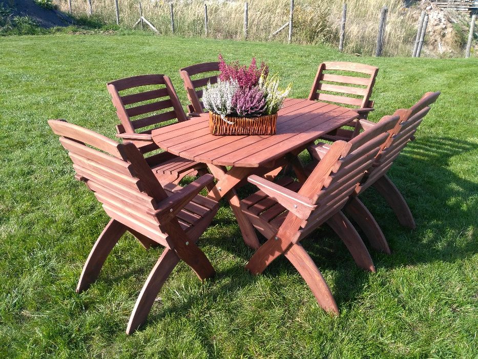 Meble ogrodowe drewniane tarasowe składane typ X