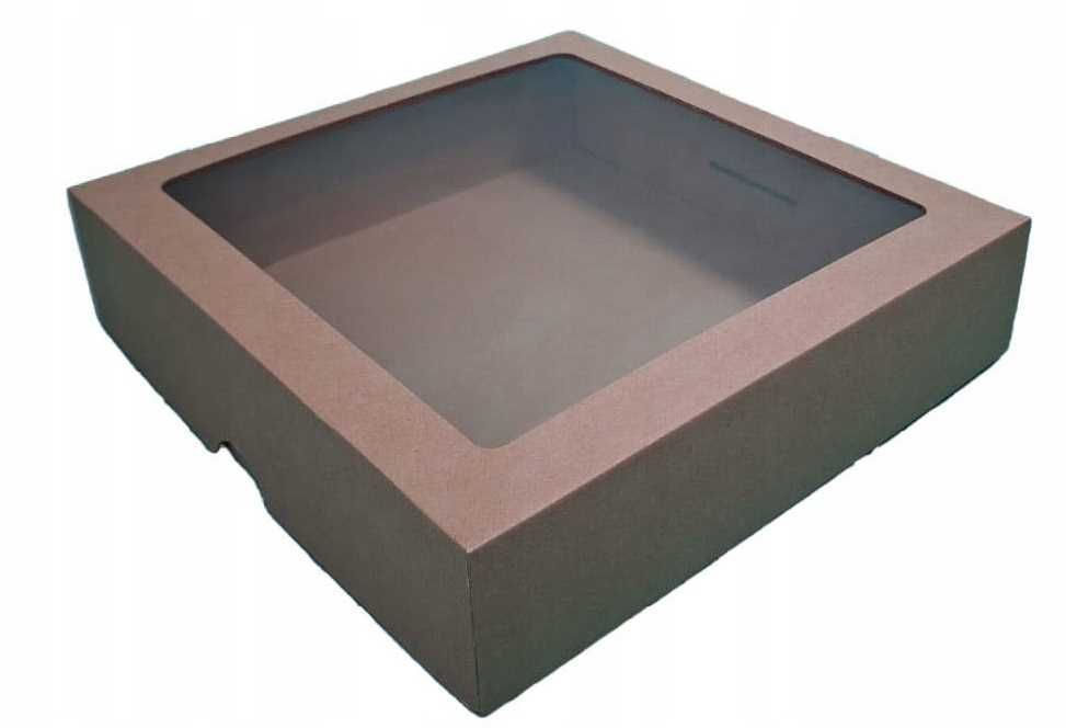 Opakowanie Prezentowe kartonowe szare kraft 35x35x10cm - 3 sztuki