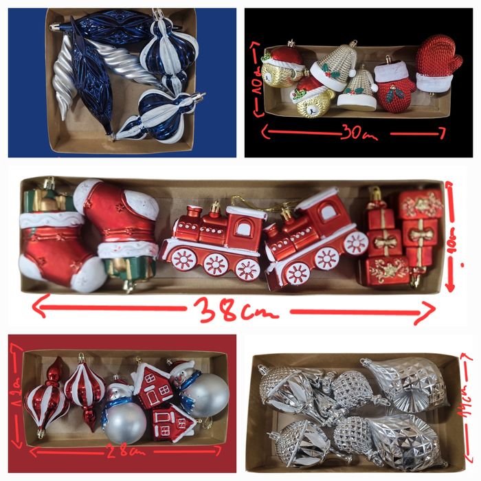 Bombki choinkowe 5 opakowań zestaw