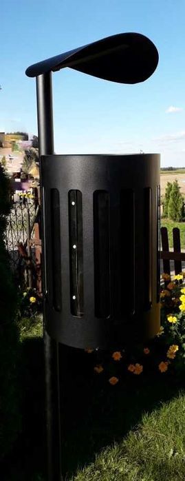 Kosz na śmieci  z daszkiem parkowy, miejski, producent, atest