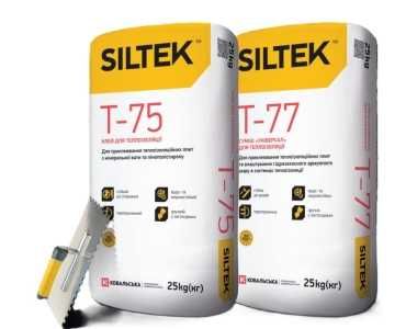 Клей для теплоізоляції вати, пенопласту стіродуру  Сілтек Т 75