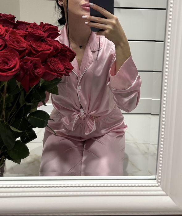 Піжама рожева шовк