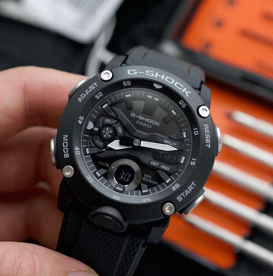 Часы CASIO G Shock CARBON Core Guard GA-2000S-1AER Black / тактические