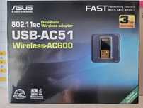 Dwuzakresowy bezprzewodowy adapter Asus Wi-Fi USB AC51 wireless AC600