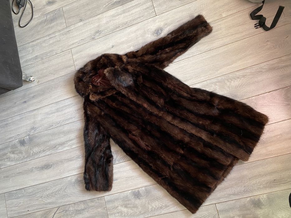 Futro naturalne z norek norki vintage retro S M