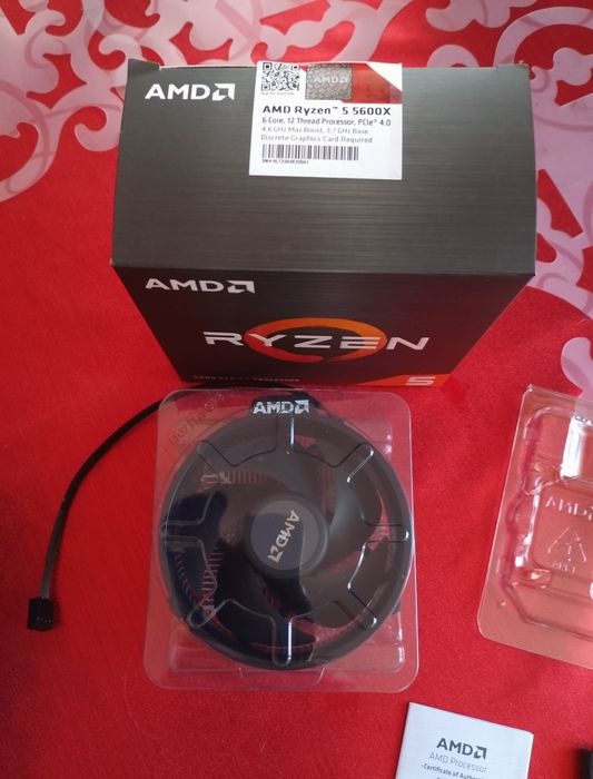 Ciche NOWE oryginalne chłodzenie procesora AMD Ryzen 5 5600x z pastą