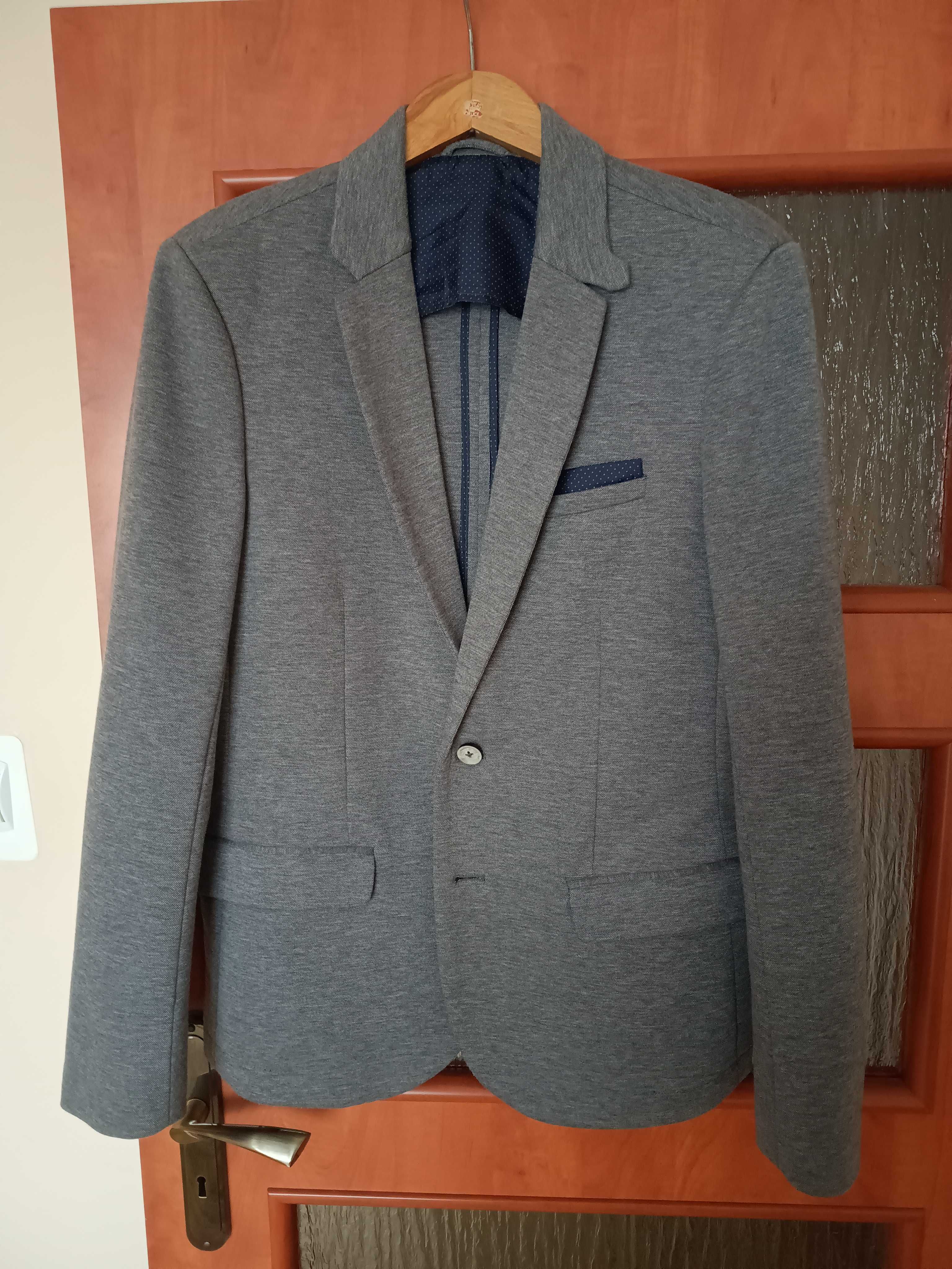 RESERVED Marynarka męska L młodzieżowa CASUAL slim fit szara JAKOŚĆ