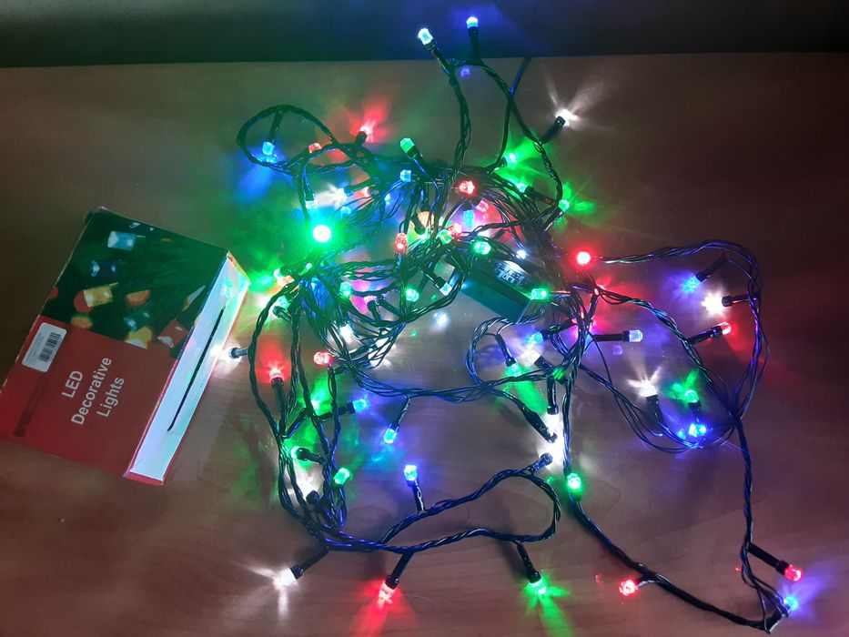 Гірлянда на 6 м,88 LED діодів, дріт гнучкий чорний,різнокольорова