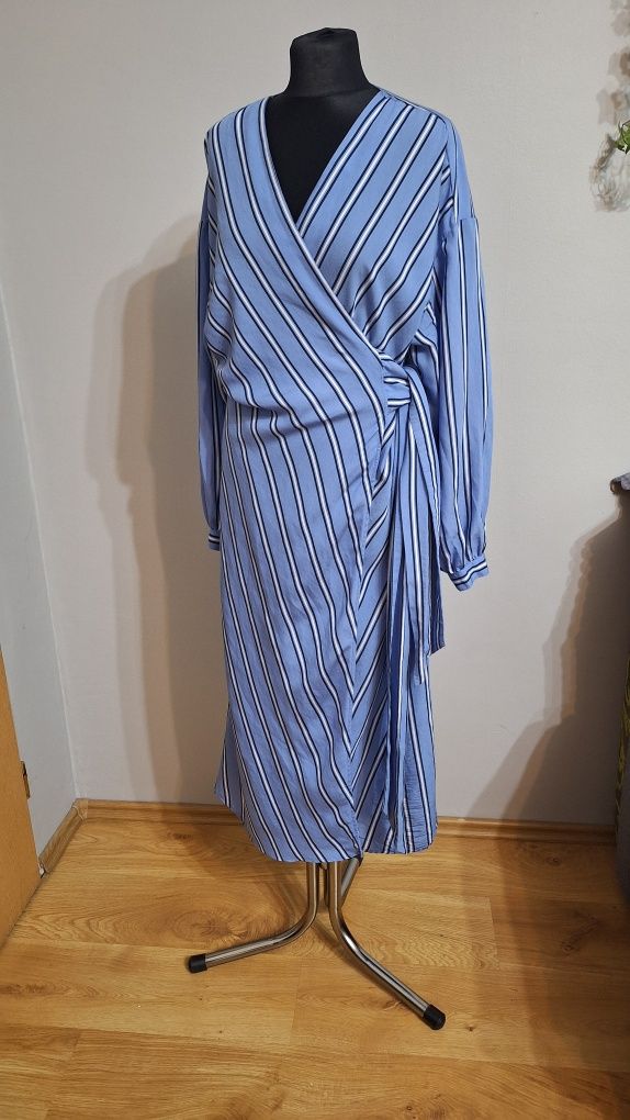 Sukienka kopertowa maxi r. 44 H&M