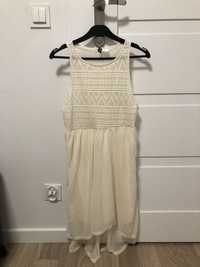 Sukienka H&M letnia kremowa asymetryczna M 38