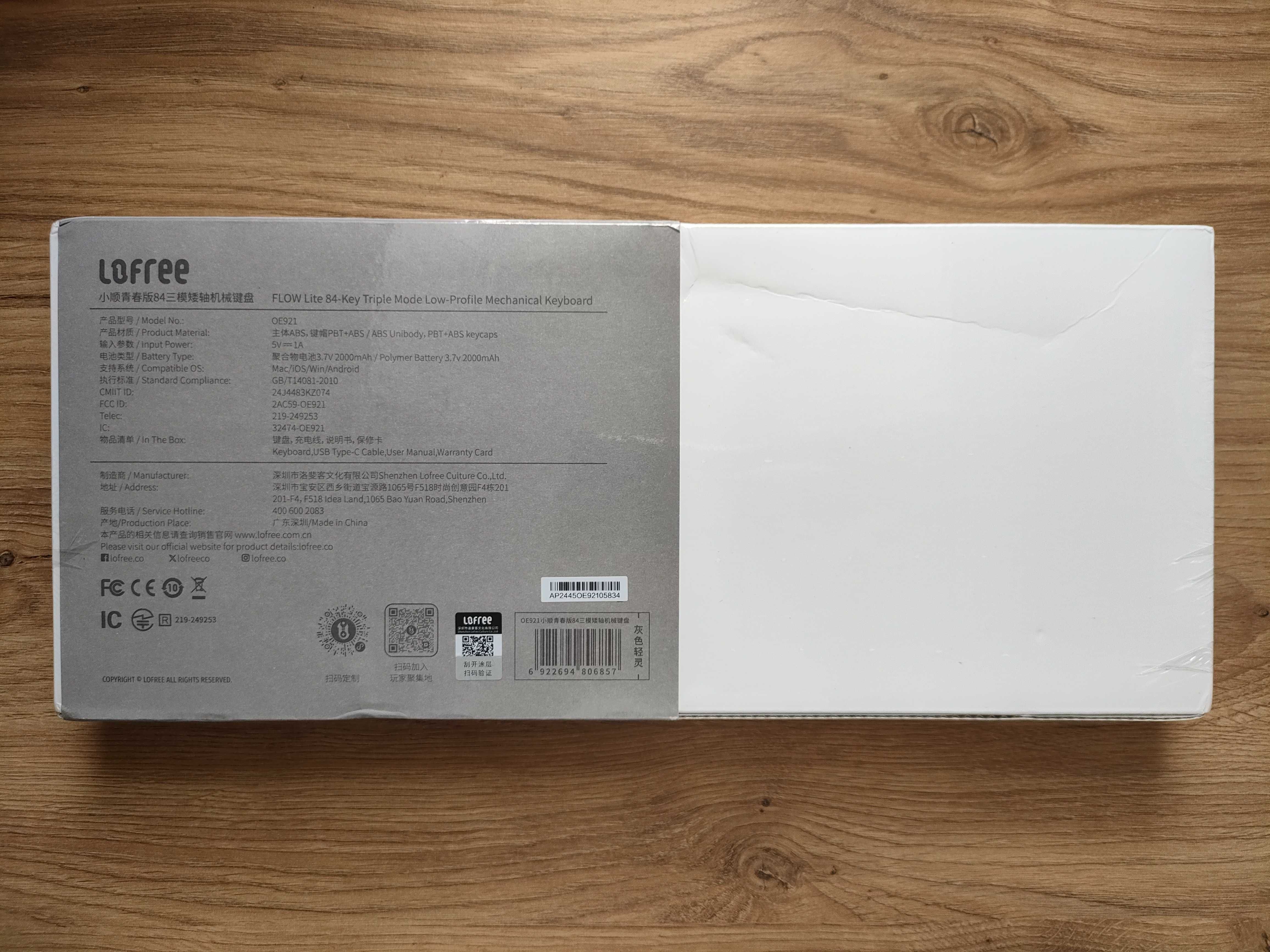 Механічна клавіатура Lofree Flow Lite84 Grey низькопрофільна Hot Swap