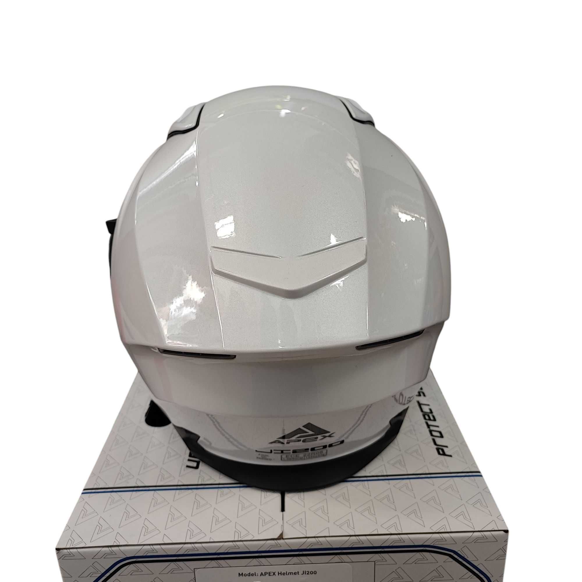 Otwarty Kask motocyklowy APEX JI200 biały na choppera skuter