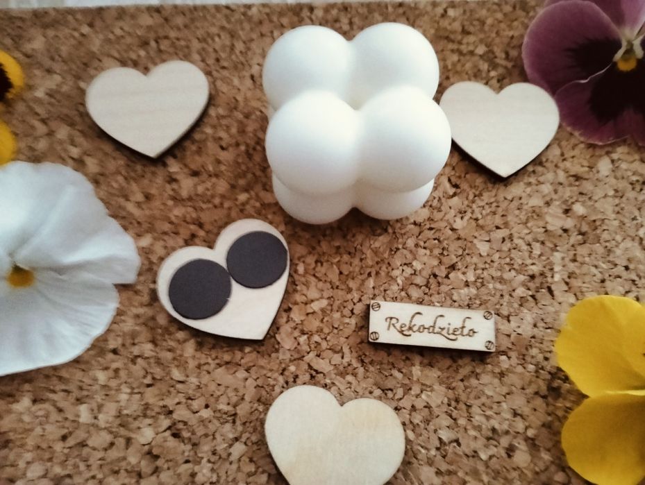 Mydełko zapachowe bubble i serce magnes podziękowania Pierwsza Komunia