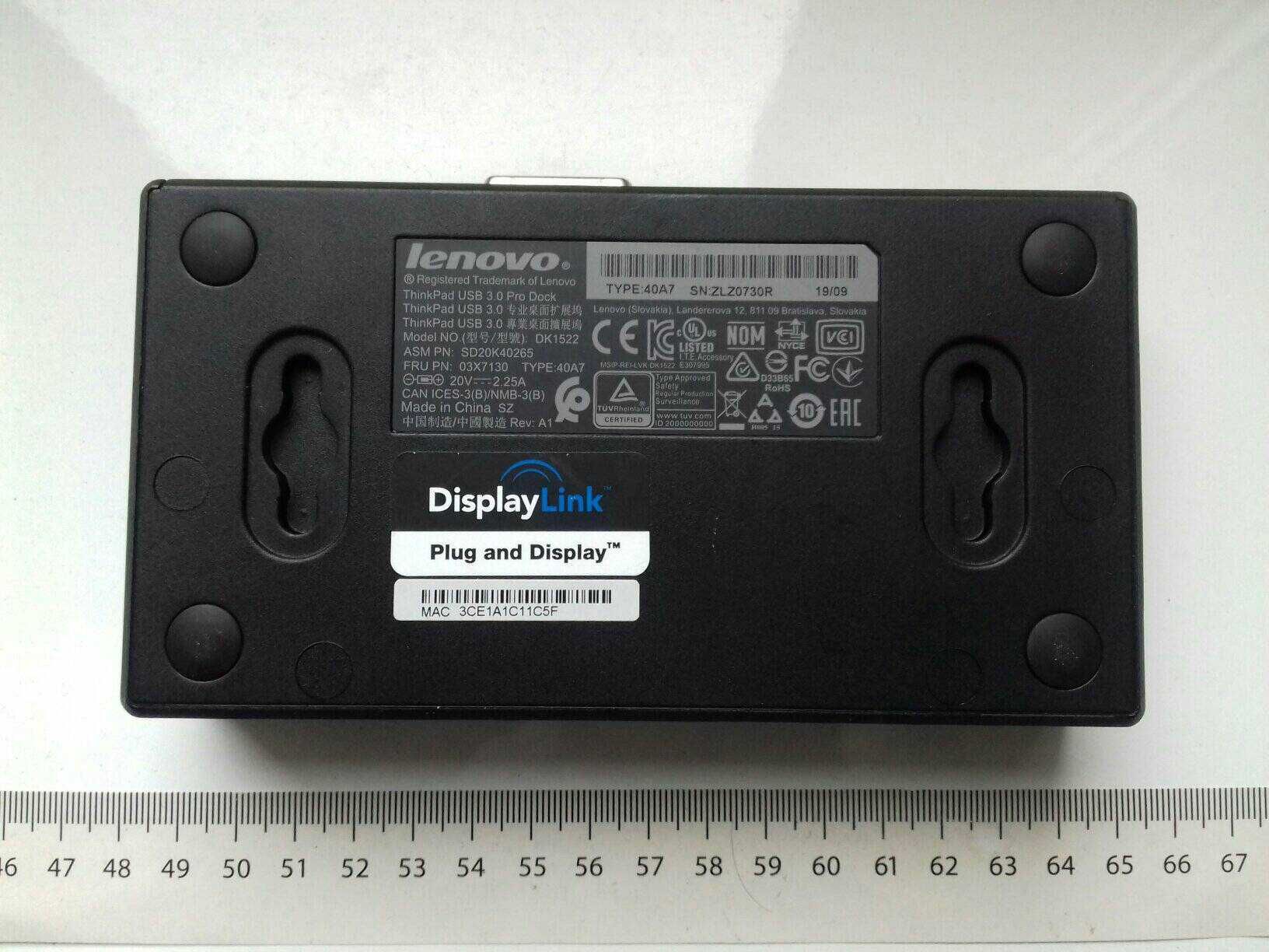 Lenovo ThinkPad USB 3.0 Pro Dock 40A7 DisplayLink, sprawny używany 4K,